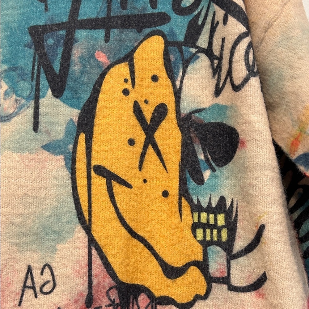 Happy graffiti streetwear Colorful Graphic Sweater women’s large - Picture 6 of 7